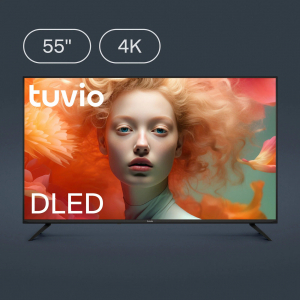 55” Телевизор Tuvio 4K ULTRA HD DLED Frameless на платформе YaOS, TD55UFBSV1, черный